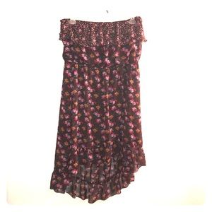 Floral sleeveless high-low hemline ruffle dress!